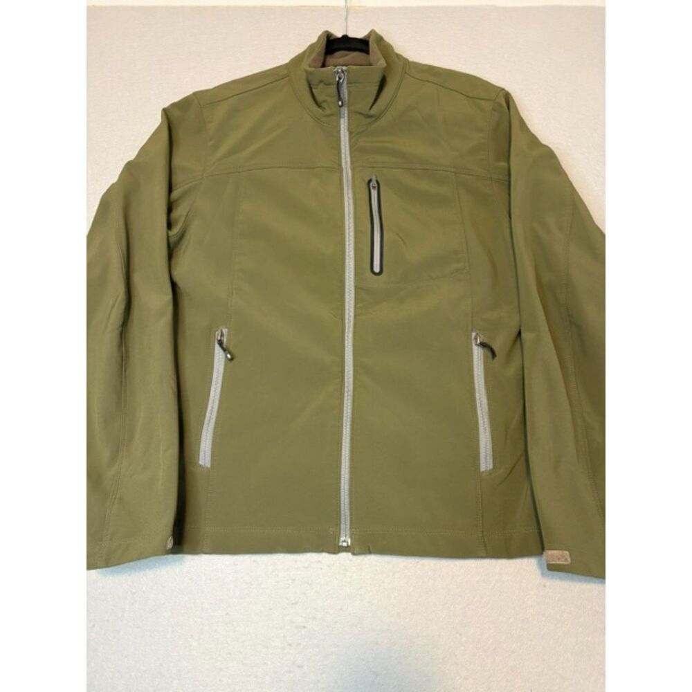 Eddie Bauer Point Vista Windbreaker Softshell Jacket Sm Olive Green Velcro Cuffs